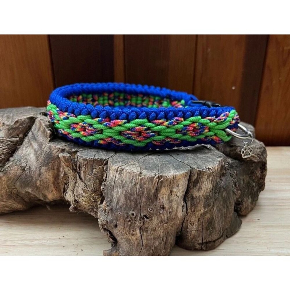 Fits 16 in. Neck Size, Quick Release Paracord Dog Collar